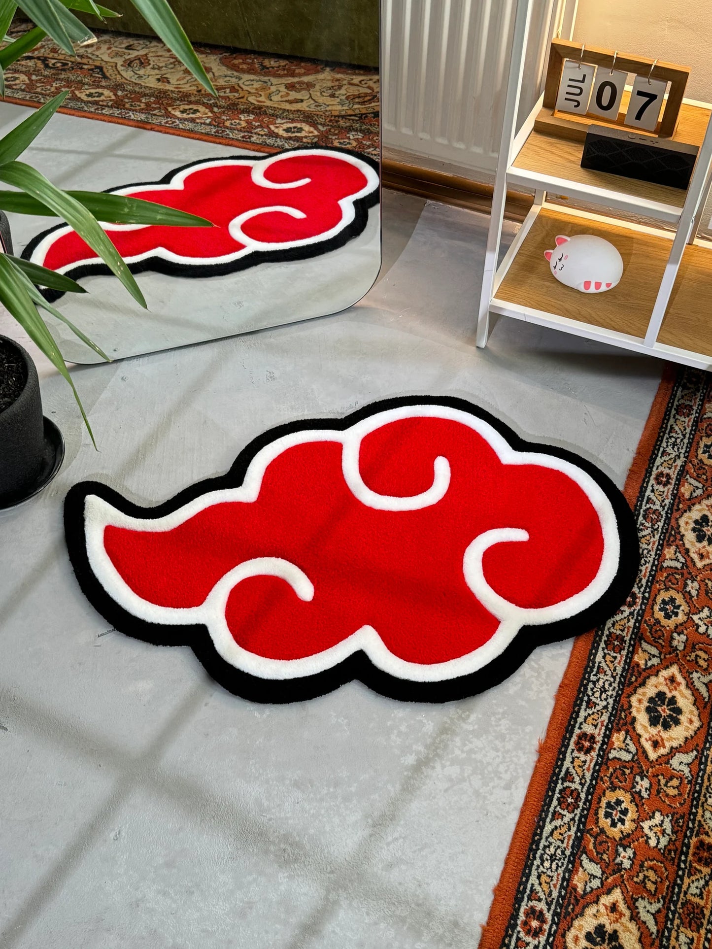 Hand Tuffted Akatsuki Cloud Naruto Rug