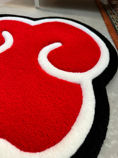 Hand Tuffted Akatsuki Cloud Naruto Rug