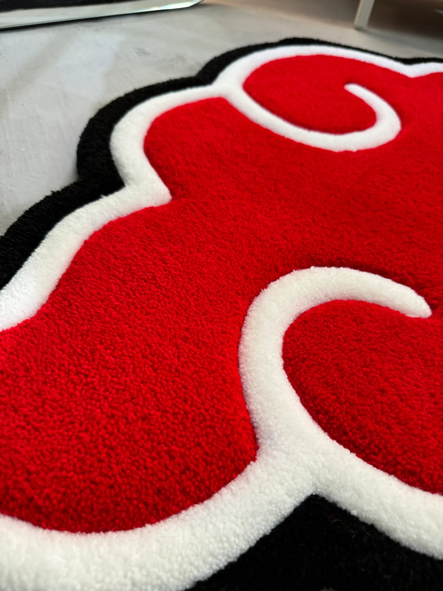 Hand Tuffted Akatsuki Cloud Naruto Rug